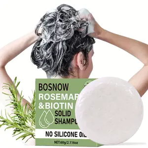 Rosemary & Biotin Silicone - Free Solid Shampoo Bar, 60g, Plant - extracted, Cleans Hair and Nourishes Scalp, Preferred for Hair Washing and Care