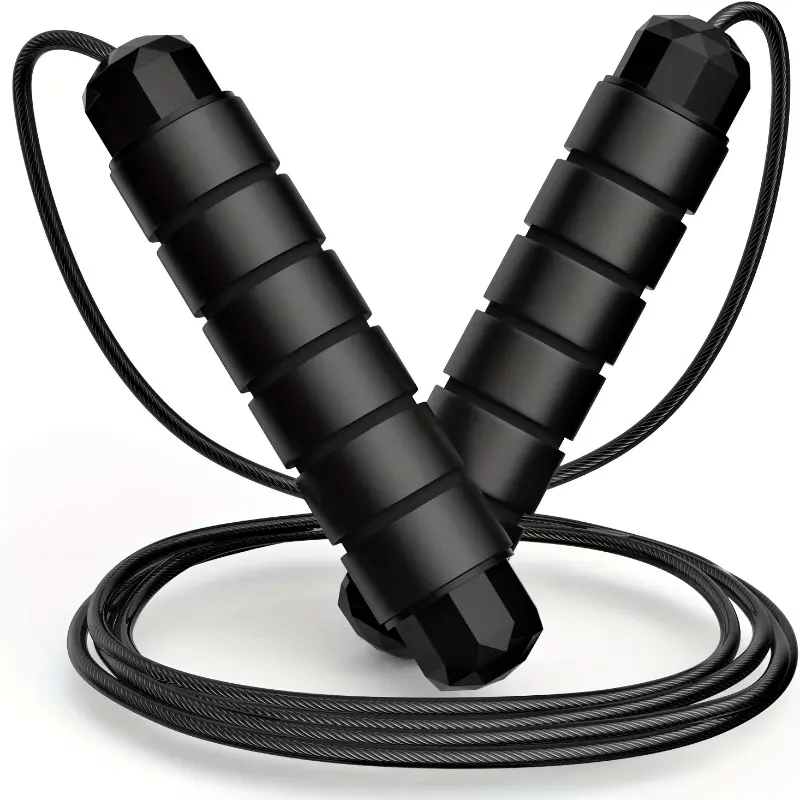 Weighted Speed Skipping Rope with Memory Foam Handles, Adjustable Jump Rope for Cardio, Exercise and Fitness - Home Workout Equipment, Cardio Workouts