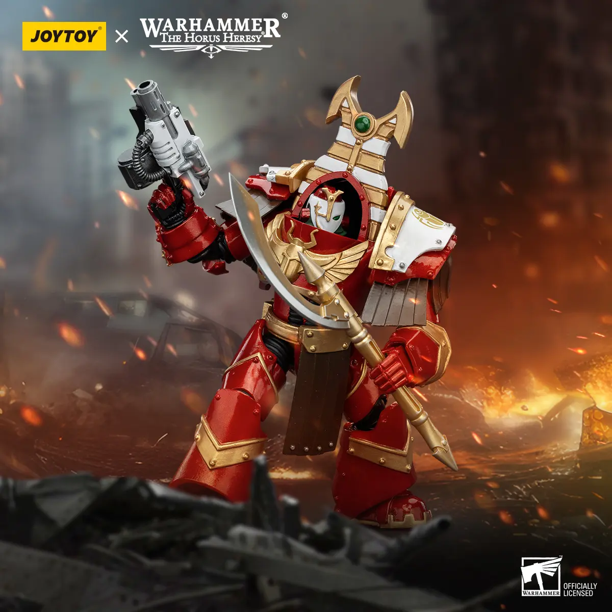 JOYTOY Warhammer 40K Thousand Sons Sekhmet Terminator Cabal Sekhmet With Combi-Melta And Achea Force Weapon 1/18 Limited Edition Action Figure Model Collectible for Display for Back to School, Thanksgiving Gifts, Office Desktop Decoration
