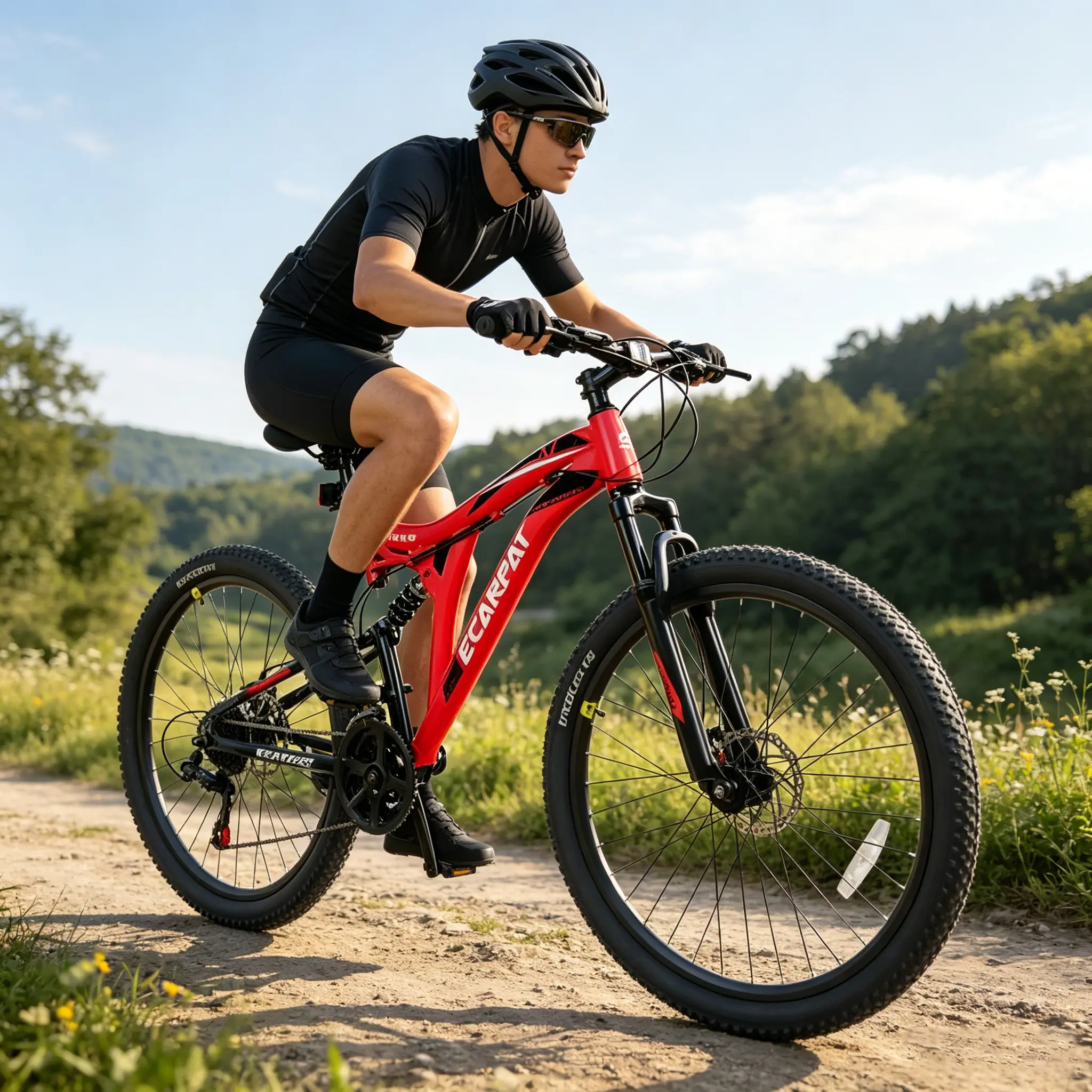 SAYGOGO 26-Inch Mountain Bike for Youth & Adults, Full Suspension Steel-Alloy Frame for All-Terrain Fitness, 21-Speed, Dual Disc Brakes, Twist Shifter, Adjustable, Commuter Mountain Bike
