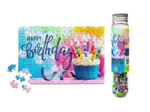 Happy Birthday Cupcake Micro Puzzle Mini Jigsaw Stocking Stuffer Fun