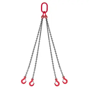 VEVOR Chain Sling, 3/8 inx 10 ft Lifting Chains with 4 Leg Grab Hooks, Heavy Duty G80 Alloy Steel Lifting Sling, 22900LBS Capacity, Adjustable Engine Chain Hoist Lifts for Cargo Security TowingVEVOR Super Brand Day