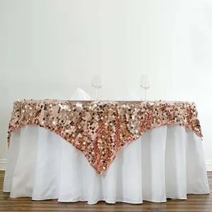 Sequin Table Overlay 72"x72" Blush - Big Payette Table Topper
