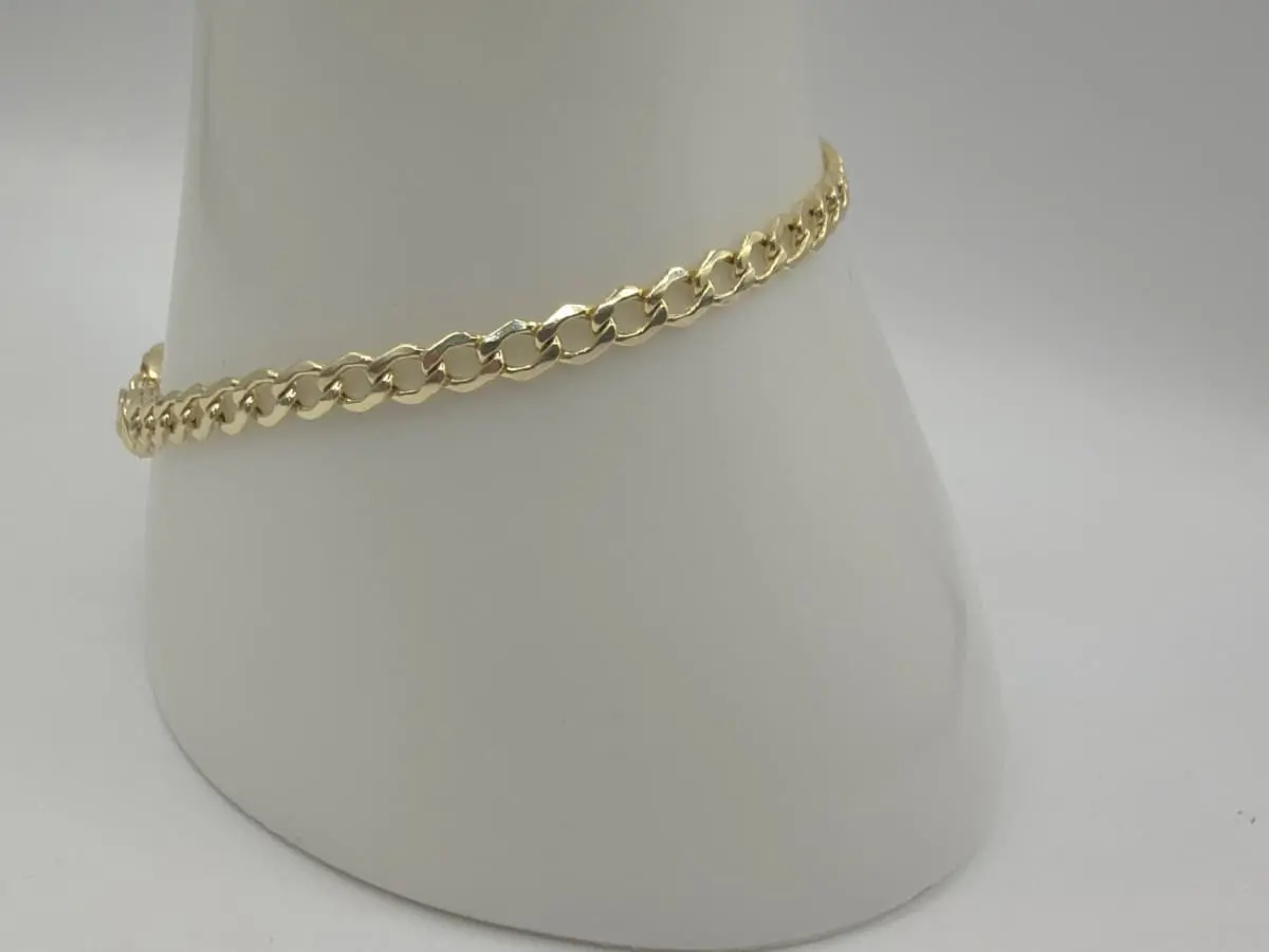 10k Shiny Cut Manila Bracelet, Fashion Costume Jewelry Accessory