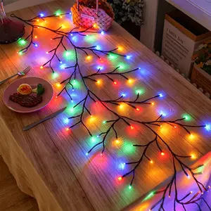 Enchanted Vines for Home Decor Christmas Decorations 1.8M 96 LED Willow Vine Lights with 8 Modes Indoor Decor Artificial Plants Tree Lights for Walls Bedroom Living Room Decor Colorful Flexible Branches