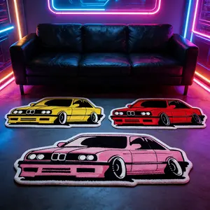Creative Cartoon Car Rug, Trendy Fun Home Decor Carpet, Soft Plush Mat for Living Room, Bedroom Bedside, Sofa, Gaming Room, Hallway