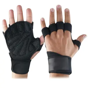 Dhabii Ventilated Workout Gloves with Wrist W Sport Fitness Weightlifting Gloves, Silicone Anti-Slip Cycling Riding Hand Protection, Durable Dive Material, Ideal for Gym & Outdoor Activities, Workout Accessories