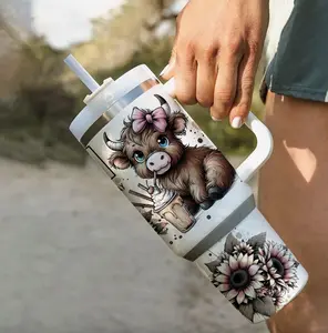 Coffee and Highland Cow 40 oz tumbler