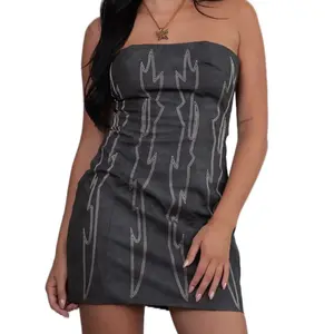 Vegan Leather Embroidered Western Corset Dress