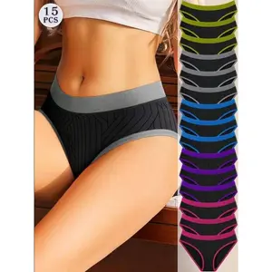 Women's Contrast Binding Panties, Soft Comfy Breathable Knicker for Daily Wear, Underwear for All Seasons, Underwear for Women
