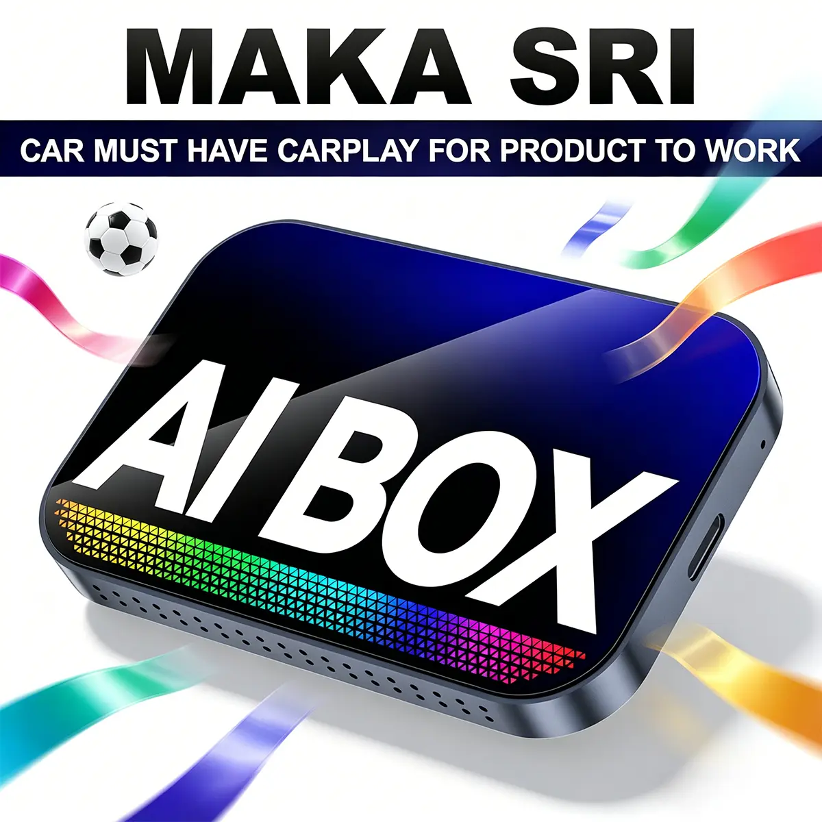 【StockUp】MAKASRI Wired to Wireless Carplay Adapter【Not support for Tesla & BMW】Supports Netflix/Youtube/TikTok APP to Play Video on a Car Screen (Do Not Support Vehicles with Built-in Wireless CarPlay) ,Your Entertainment Co-pilot on the Road!