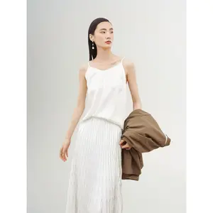 Women's White Silk Camisole Top Elegant Lightweight