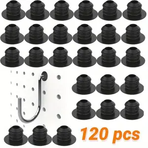 120pcs Black Pegboard Hook Locks, for Stopping Hooks from Falling Off (Hooks not included)