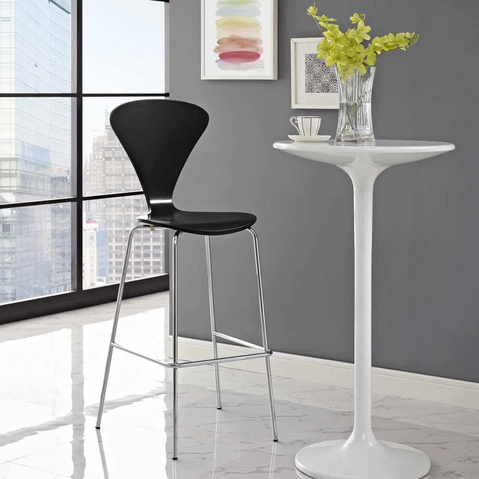 Modway Passage Dining Bar Stool in Black
