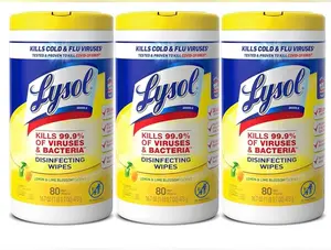 Lysol Disinfectant Wipes, Multi-Surface Antibacterial Cleaning Wipes, 3 packs