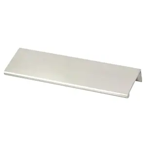 212 MAIN Berenson Bravo Series 6 in. Long Length Finger Pull, Rectangular Grip, Long Brushed Nickel Finish, Aluminum Base