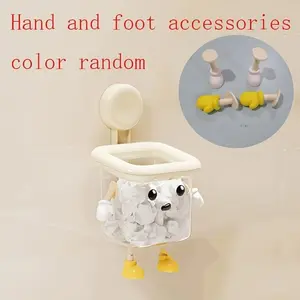 DIY Creative Toothbrush Holder, Wall-Mounted No Drilling Suction Cup, High-End Multi-Functional Transparent Storage Box, Kitchen Organizer, Bathroom Accessory