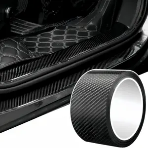 Car Door Carbon Fiber Sill Protector, Universal Fit, Carbon Fiber Exterior, Black. Car Door Sill Protector, Anti-Scratch Carbon Fiber Textured Door Threshold Protection Sticker