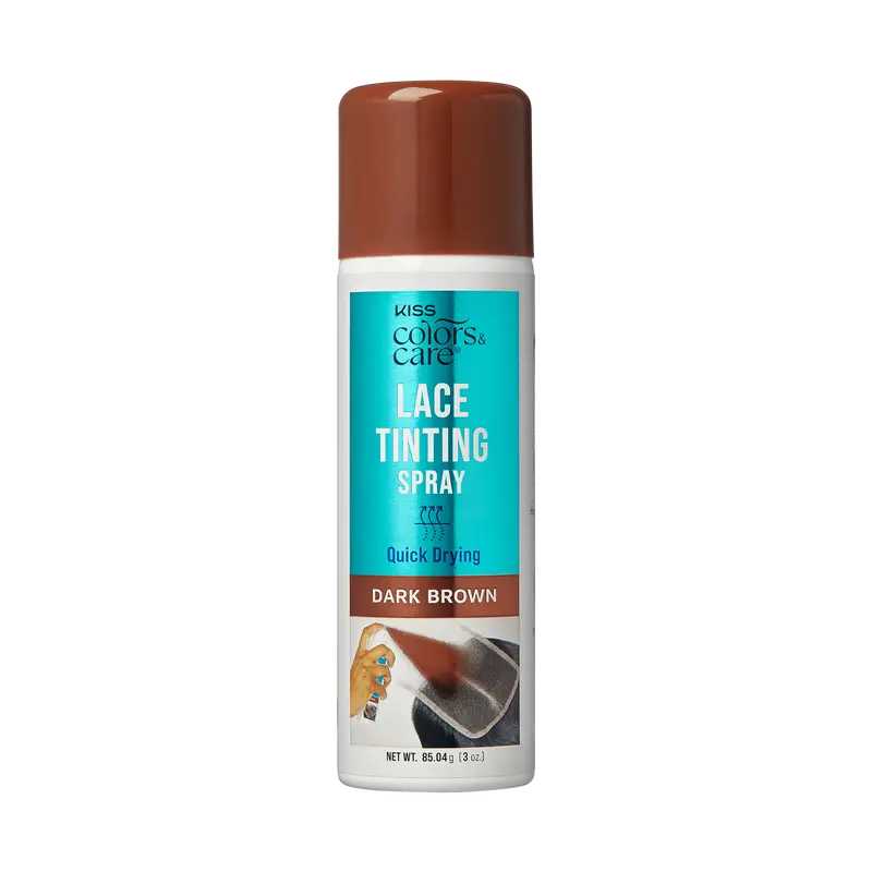 Kiss Colors & Care Lace Tinting Spray | Lace Front Wig Spray, Quick Drying, Transfer Proof, Dark Brown, Hair Care