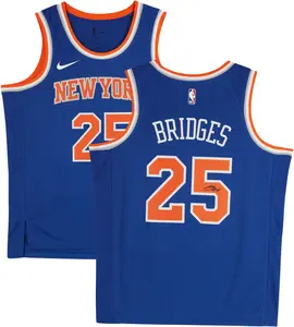 Mikal Bridges New York Knicks Autographed Nike Blue Icon Edition Swingman Jersey - Fanatics Authentic Certified