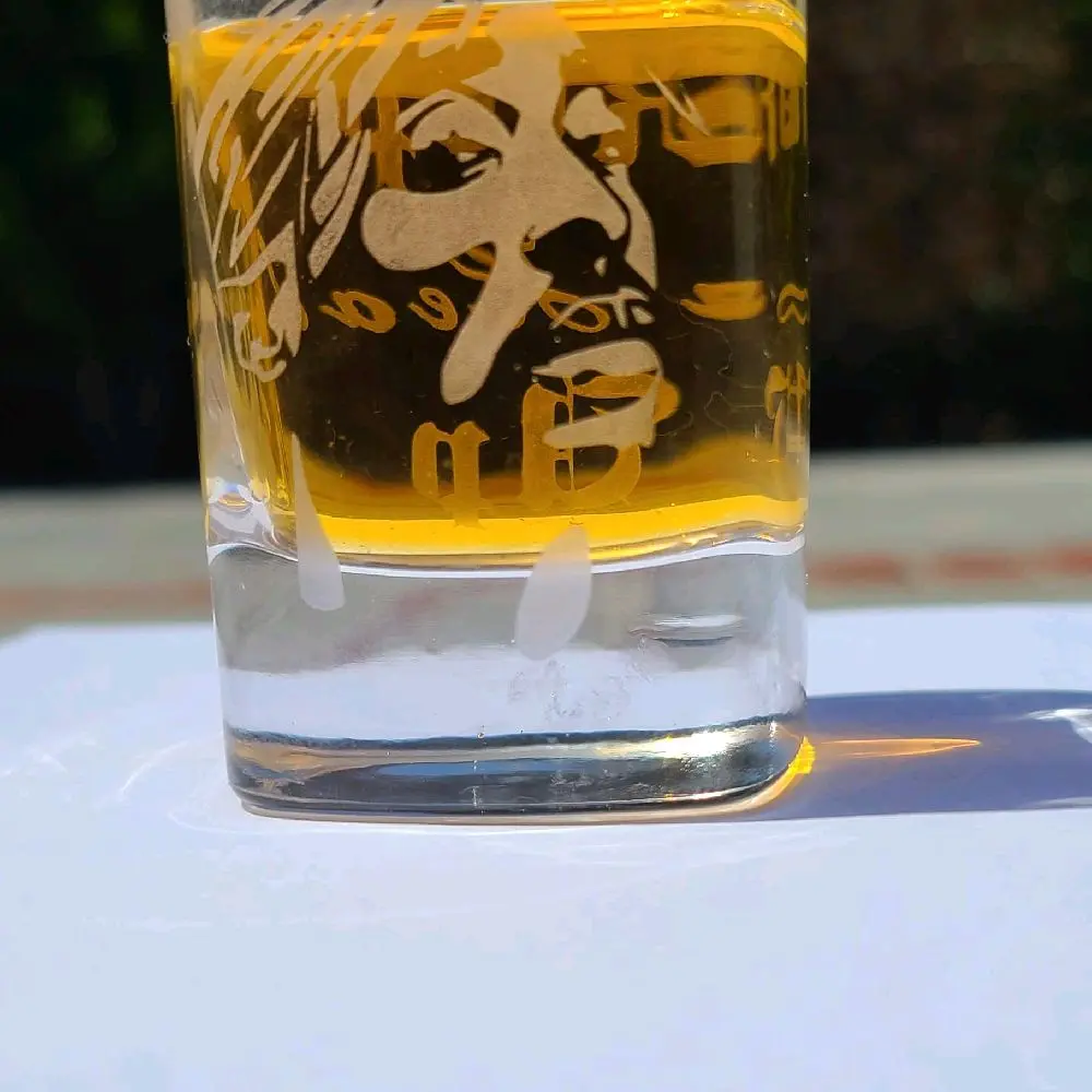 Etched Tupac Shot Glass Drinkware