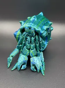 3D Hermit Crab with Shell Articulated Figurine Collectible