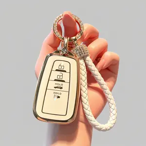 Tpu Remote Key Fob Cover for Toyota Camry 2018-2024 XLE XSE LE SE Corolla Avalon C-HR Highlander Prius RAV4 4Runner Prado, car stuff for women