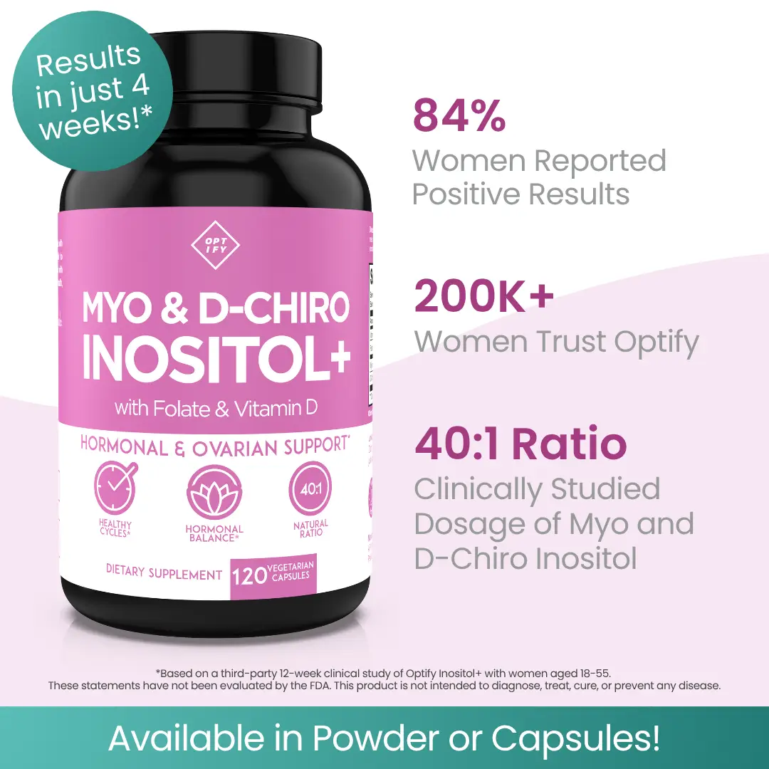 Optify Myo-Inositol & D-Chiro Inositol 40:1 Dietary Supplement with Folate & Vit...