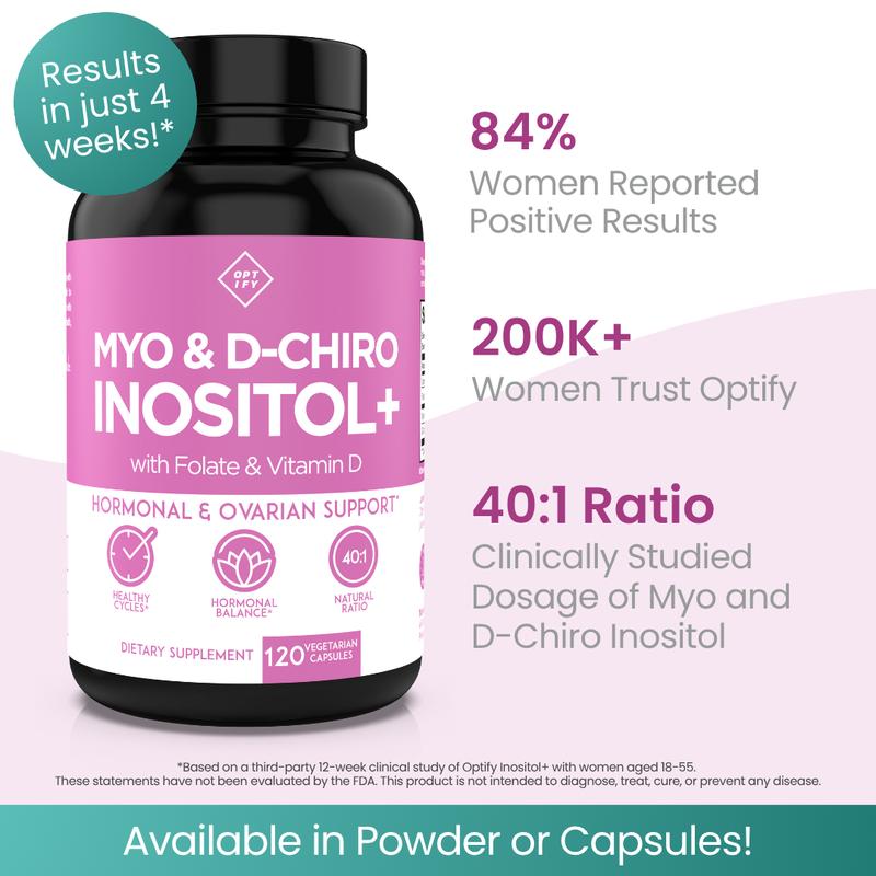 Optify Myo-Inositol & D-Chiro Inositol 40:1 Dietary Supplement with ...