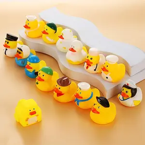 Random Cute Duck Bath Toys, Soft Duck Bath Toy, Floating Duck Toys for Bathing, Fun Bathtub Toy for Baby Boys and Girls, Baby Shower