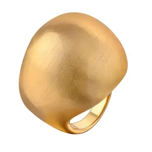 MYTYS Chunky Statement Rings Wide Square Band Dome Cocktail Jewelry for Women Unique Gift Option Modern Stylish Look