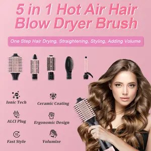 USBELFF Hair Dryer Brush - New Set for One Step Drying and Styling Hair, Negative Ionic, Ceramic Barrel for Minimize Hair Damage, Detachable, Multiple Temp Settings for Women Middle to Long Hair