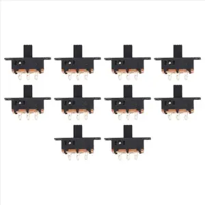 10 x DC 0.5A 50V 3 Position 2P2T DPDT Panel Mount Slide Switch SS23D32