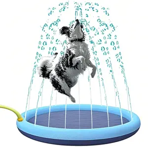 Dog Water Toy, Non-Slip Splash Pad, Thick Durable Upgrade Sprinkler Mat, Foldable Game Bowl, Summer Outdoor Pet Play, Cooling Bathing