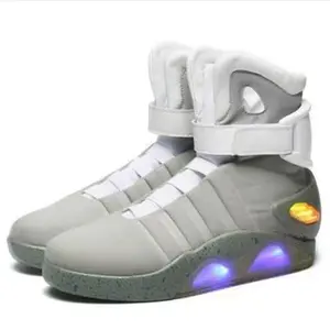 Not able to automatically tie shoelaces, future high top shoes with Velcro, LED lights flashing
