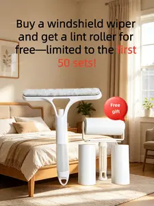 3-in-1 Window Squeegee Cleaner - Home Care Supply with Spray, Scrub, Wipe Functions; Limited-Time Offer: First 50 Orders Get a Free Lint Roller