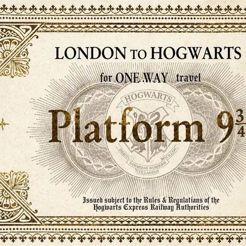Platform 9 3/4 themed stickers the Ultimate Rectangle Sticker for Anywhere & Anything  Minimal Tech Style | Waterproof | Perfect Fit for Laptops & Accessories - Unique Personalization