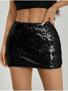 Fashion Chic Sequined Graphic Short Skirt for Women, Simple Style Casual Daily Wear, Versatile Party, Perfect for Everyday Use