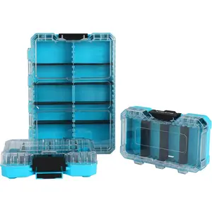 3 Pieces Small Parts Organizer, 14 Compartments, Removable Dividers, Portable Hardware Tool Box Organizer with Transparent Plastic Lid, Durable Cases Storage for Small Tools and Accessories