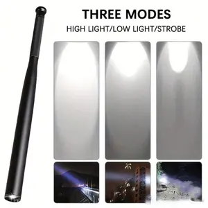 Ultra-Bright LED Baseball Bat Flashlight - High-Strength Aluminum, 3 Lighting Modes, Anti-Slip Grip, Perfect for Emergencies & Outdoor Adventures, Battery Powered (AA Batteries Not Included) Super Bright Flashlight