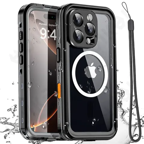 IP68 Waterproof Magnetic Case For iPhone 18 17 16 15 14 Pro Max Pro 13 Pro Max Protector Full Body Protective Dustproof Phone Case