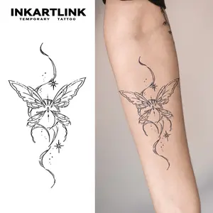 INKARTLINK Tattoo Tech, 2 Sheets Semi-Permanent Temporary Tattoos ,Butterfly Wing,Adult Art Design,Lasts 1-2 Weeks, Waterproof, Realistic Look, No Adhesive, No Reflection,For Man And Woman,Ideal for Swimming, Party