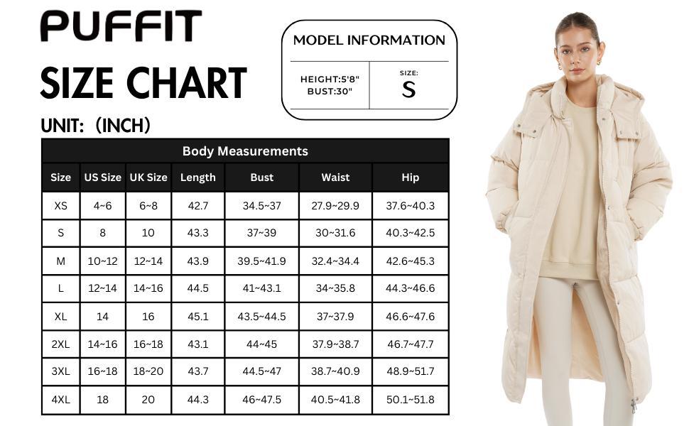 【Clearance Sale】PUFFIT Classic Hooded Long Puffer Coat Women, Long Ladies Quilted Outerwear Jacket Big Pocket, Winter Warm Basic Long Sleeve Tops Coat #FallFreshness SpringStatements