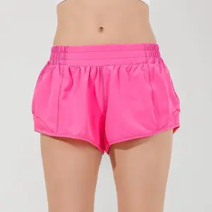 Women's High Waisted Running Shorts, 2.5" Quick Dry Sport Gym Athletic Shorts with Liner Zipper Pockets