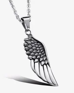 Guardian Angel Wing Pendant - Stainless Steel Necklace
