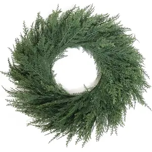 30 Inch Christmas Wreaths for Front Door Real Touch Cedar Wreath Artificial Green Wreath for Indoor Outdoor Home Window Decoration