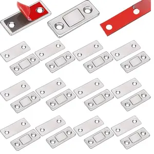 12 Pack Drawer Magnets  Ultra Thin Cabinet Door Magnet Stainless Steel Magnetic Cabinet Latches Hardware Cabinet Magnets Catch for Sliding Door Kitchen Cupboard Closure Closet Door Closer