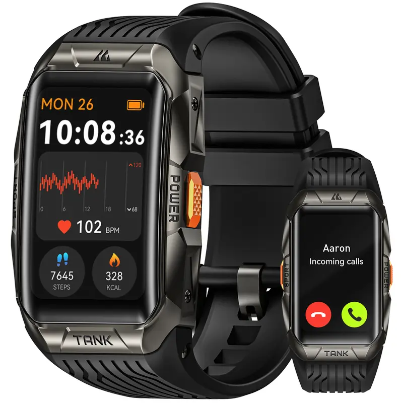 [Limited Stock!] KOSPET X2 Smartwatch,Auto Fitness Tracker,Bluetooth Calling,44-Day Battery Life,50M Waterproof,AMOLED Display,Full-Metal, Android and iOS Watches Black,Wearable,Watches Men,Heart Rate Monitor,tech accessories,Blood Pressure Monitor,sohoch