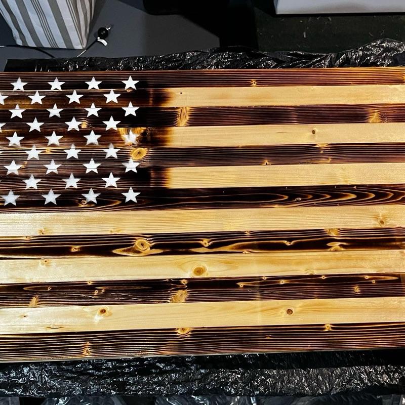 Rustic Wooden Flag - Natural Wooden Design with Stars and Stripes, Ideal for Home Decor and Patriotic Themes