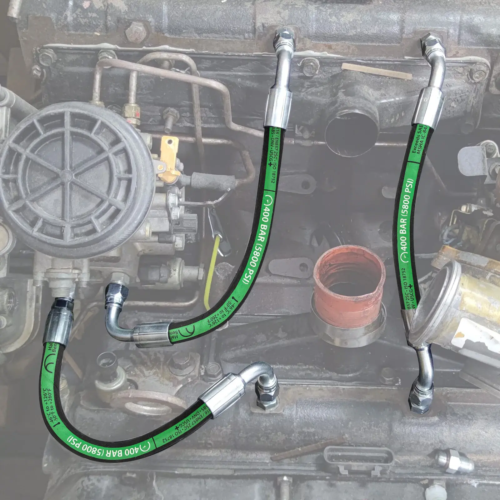 3mirrors GH781-06 Leak-Proof High Pressure Oil Pump (HPOP) Hose Set, Easy-Install Lines & Crossover Replacement Kit for Ford Excursion F250-F550 Super Duty 1999-2003 7.3L Powerstroke Turbocharged Engine